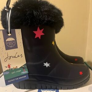 Rainboots/Wellies by Joules - navy blue with stars. Size 1C- Brand New